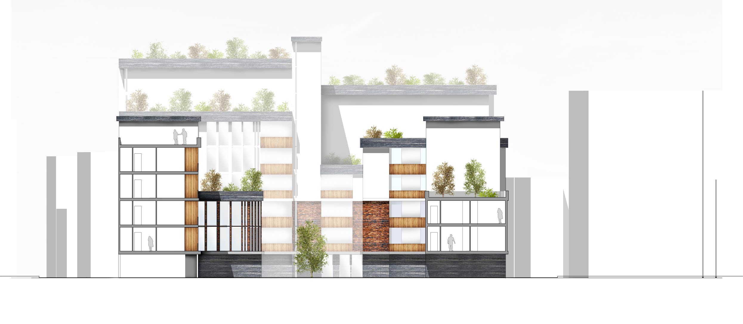 Sectional View of Housing Units